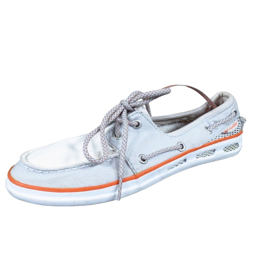 Columbia‎ Vulc N Vent Boat PFG Women Casual Boat Shoe Sz 7.5 Fishing Grey Orange